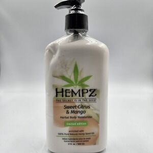 New Sealed Limited Edition Hempz Sweet Citrus & Mango Herbal Body Moisturizer
